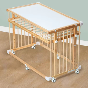 Cuna de madera multifuncional para bebés y niños pequeños, cama para niños con estándares EN716/ASTM - Product Image 4