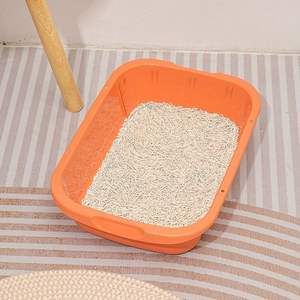 Portable Home Cat Toilet Open-Design Boîte à litière pour chat en plastique avec fonction de nettoyage facile Fournitures spéciales pour les propriétaires de chats Cat Cafe Cat - Product Image 2