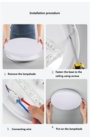 Plafonnier Led rond intelligent avec capteur de mouvement contemporain, design minimaliste, idéal pour un salon