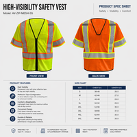 Gilet di Sicurezza Riflettente Personalizzato ad Alta Visibilità con Logo, Uniforme da Lavoro con Tasche Multiple