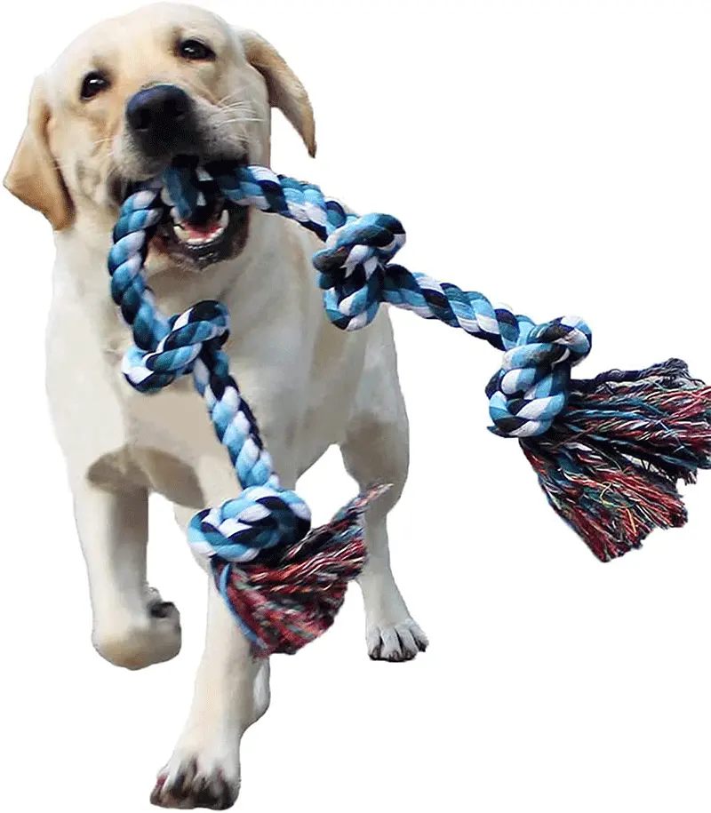 Amazon Hot Koop Hond Touwtrekken Hond Speelgoed Agressieve Kauwers Tough Touw Chew Onverwoestbaar Tanden Reinigen Katoenen Hond Touw speelgoed