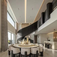 Servicio de Diseño de Interiores de Lujo Moderno, Diseño Personalizado, Renderizado 3D, Dibujo CAD para Escaleras, Sala de Estar, Comedor, Vivienda Residencial