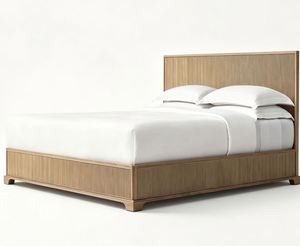 Lit double Queen en bois massif modèle 888 American Vintage, chêne vieilli sculpté, design moderne pour usage domestique et mariages - Product Image 1