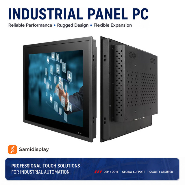13.3 Inch 1920x1080 IP65 Front Panel Fanless No VGA 2LAN 8GB 128GB SSD Capacitive Touch Screen Industrial Panel PC