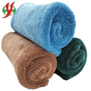 1200GSM Korean Absorbent Microfiber Cleaning Cloths 3 Pieces One Pack Mix Color Twisted Loop Car Wash Towel Car Drying Towel