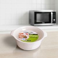 LONGSTAR Bols en PP de taille moyenne, compatibles micro-ondes, avec doubles poignées et couvercles à clipser, récipients de stockage alimentaire portables pour la cuisine et la maison, pour la fraîcheur