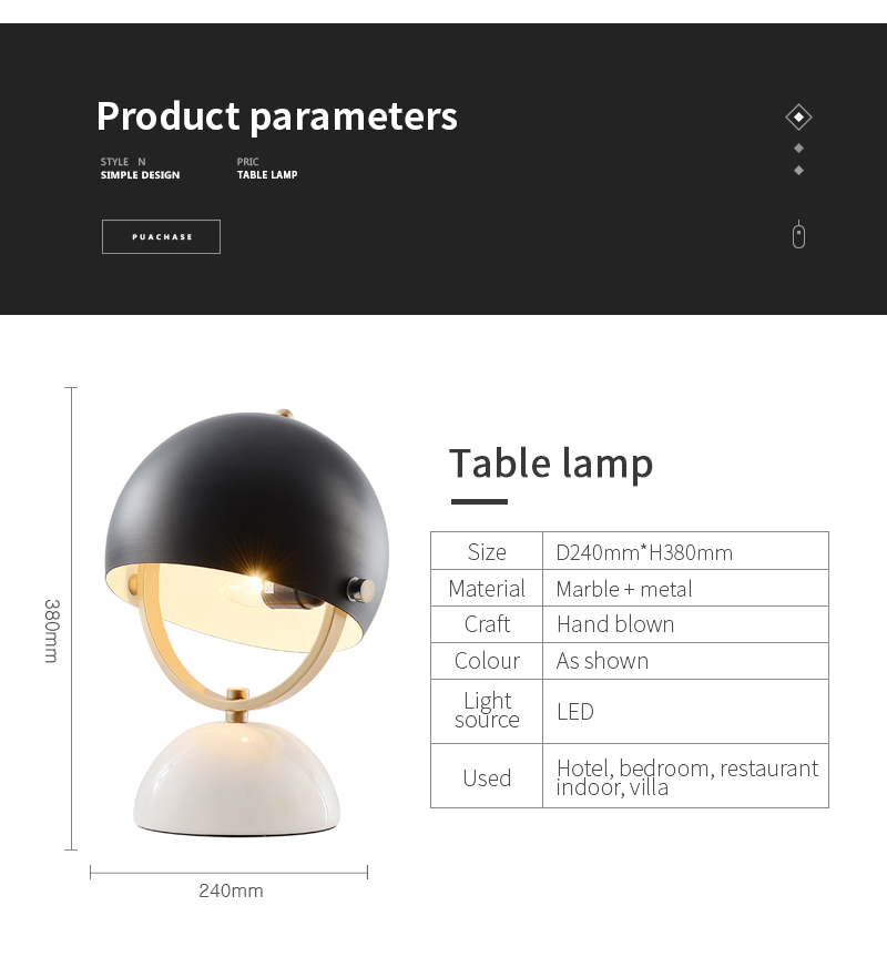 Creative Design Shape Of Black Helmet Desk Lamp Modern Art Style Desk Light Customization Home Use Study Table Lamps