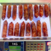 Vente en gros de tours de quartz de feu naturel de haute qualité, pierres de guérison, pointes de baguette de quartz de feu pour la décoration