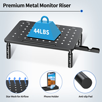 Soporte para monitor Elevadores de monitor de metal Premium con soporte para teléfono