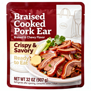 Sachet rétractable en aluminium imprimé en héliogravure avec encoche de déchirement, scellé sur trois côtés, pour l'emballage des oreilles de <span class=keywords><strong>porc</strong></span> braisées et cuites - Product Image 2