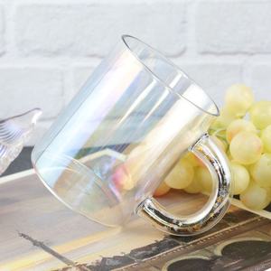 Tazas <span class=keywords><strong>de</strong></span> té iridiscentes con diamantes <span class=keywords><strong>de</strong></span> imitación, tazas <span class=keywords><strong>de</strong></span> cristal con diseño <span class=keywords><strong>de</strong></span> Aurora, sublimación, estrellas coloridas dentro del mango, <span class=keywords><strong>2022</strong></span> - Product Image 1