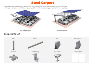 Uisolar Tùy Chỉnh Năng Lượng Mặt Trời Bảng Điều Khiển Bãi Đậu Xe Gắn Khung Thép Carbon Nhà Để Xe Cấu Trúc Xe Cổng Cho Xe Đậu Xe - Product Image 5