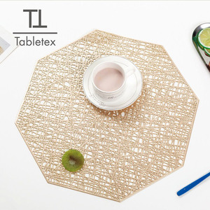 Geometric Pattern Heat Insulating <b>Placemat</b> Octagonal Gold <b>Silver</b> Modern Minimalist Non Slip For Tableware - Product Image 2
