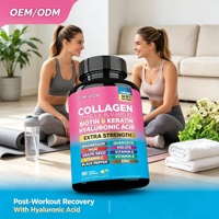 Complément de collagène - Types I, II, III, V et X - avec biotine, kératine, acide hyaluronique pour la beauté, le fitness et la santé