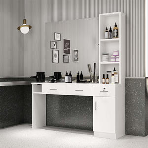 Station de Salon de Coiffure Multifonctionnelle pour Salon de Beauté, Meuble de Salon avec Étagères, Armoire à Outils pour Barbier - Product Image 5