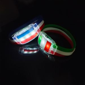 Bracelets LED en silicone imperméables et légers de 10 mm de largeur, motif drapeau national, pour fêtes, vente en gros Shenzhen Citylight - Product Image 5