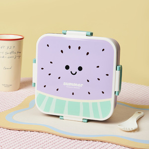 304 Stainless Steel <b>Lunch</b> <b>Box</b> with Cute Watermelon Pattern Insulation and <b>Heating</b> Double-Layer Grid <b>Lunch</b> <b>Box</b> Wholesale - Product Image 3