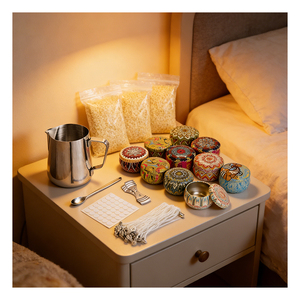 Bougie Non Toxique en Cire Naturelle, Emballage de Luxe, Mélange de Soja Aromatique, Parfum d'Ambiance Sûr pour la Maison, Offre de Boutique avec Présentoir - Product Image 5