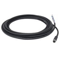 Conector Circular M8 de 6 Pines, Codificado, Impermeable IP67, Recto, Hembra, Arnés de Cableado de Alimentación, Sin Blindaje, Modulable, 2A, Automotriz