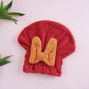 Gorro de Secado Rápido para el Cabello con Lazo de Felpa Coral para Mujer, Altamente Absorbente, No Requiere Secado con Secador, <span class=keywords><strong>Toalla</strong></span> para el Cabello - Product Image 4