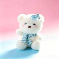 Porte-clés en peluche ours mignon avec chapeau, breloque de sac dessin animé, poupée en peluche, jouet en peluche, cadeau pour enfants, pendentif, personnalisé en usine