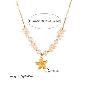 Qian Yue Beach Style Seashell Starfish Necklace Women's Stainless Steel Multi-element Jewelry Fashion Accessory - Product Image 5
