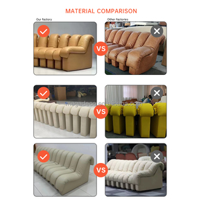 Muebles italianos de lujo para sala de estar, marco de madera maciza, tela personalizada/cuero, edredón grande, juego de sofá, silla de salón para sala de estar - Product Image 6