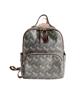 Luxury Designer Women's Retro Wagon PU Leather <b>Backpack</b> with Zipper Closure <b>Water</b>-Proof & Polyester Lining for Summer - Product Image 1