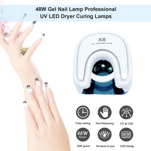 Lampe à ongles UV LED sans fil 48W, argent mat, lumière rouge, grand espace, sécheuse à gel portable pour manucure - Product Image 6