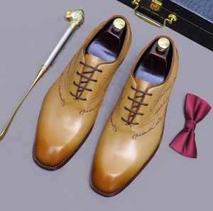 Chaussures pour hommes en cuir de vachette pleine fleur de qualité supérieure, 100% cuir véritable, baskets décontractées respirantes à semelle souple - Product Image 4