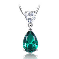 Nuevo Collar con Colgante de Plata de Ley 925 para Mujer, con Circonita y Esmeralda Nano, Regalo de Aniversario