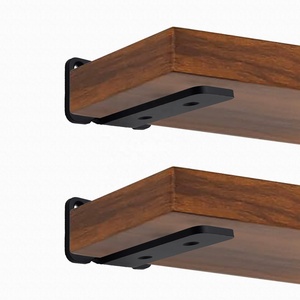 Soportes de estante flotante Soporte de estante industrial de alta resistencia de <span class=keywords><strong>4</strong></span> pulgadas Soportes en L de metal negro para soporte de estantes DIY 0,2 pulgadas de espesor - Product Image 1