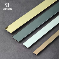 Profilé de carrelage en acier inoxydable moderne en forme de T Winsen avec installation facile pour la séparation des sols, des meubles, des murs et des tapis
