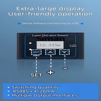 Capteur de distance laser SDA-20DA, précision 1 mm, protection IP65, sortie double I/O DC+9~35V, sortie analogique 4-20mA, RS485 Modbus RTU, 20 m