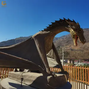 Sadad167 आउटडोर महल सजावट उड़ान ड्रैगन मॉडल एनिमैटोनिक पश्चिमी ड्रैगन बिक्री के लिए