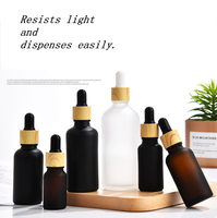 Flacon compte-gouttes en verre transparent givré à épaulement plat à bouchon à vis 10ml 20ml 30ml 50ml 100ml Pipette de sérum d'huile essentielle pour gouttes oculaires