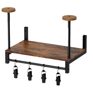Wooden Helmet Storage Rack With <b>Hooks</b> For Motorcycle Helmet Display And Organization <b>Shelf</b> 2nd Floor Simple Design - Product Image 1