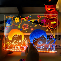 Tableau d'affichage lumineux fluorescent DIY à brancher, tableau d'apprentissage en acrylique, tableau mémo effaçable, cadeaux décoratifs pour enfants