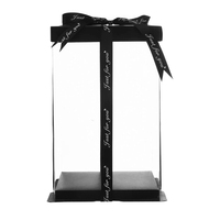 Boîte cadeau carrée transparente en PET/PVC de qualité alimentaire pour gâteaux et fleurs avec vernissage