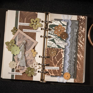 16 Hojas por Paquete, Materiales Texturizados Serie Whisper, Papel Estampado en Caliente con Inspiración Natural Vintage, Material Base para Capas - Product Image 3