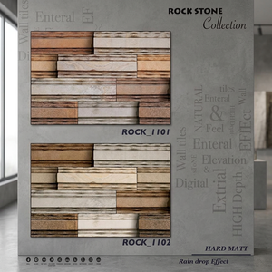 Carreaux muraux en céramique de couleur vive, 12x18, motif de pierre naturelle, Design 3D, élévation 30x45, 300x450mm, finition brillante - Product Image 1