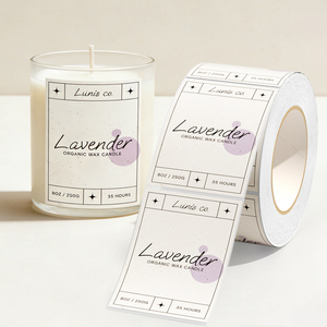 Pegatinas autoadhesivas personalizadas de vinilo impermeables para velas, pegatinas transparentes de PP para frascos. - Product Image 5