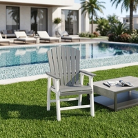 Chaise Adirondack moderne écologique en plastique recyclé, portable, résistante à l'eau et aux UV, chaise longue de jardin, entretien réduit