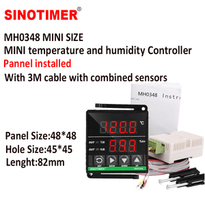 Sinoटाइमर mh0348 पैनल माउंट टेम्प आर्द्रता नियंत्रक-48x48 मिमी, 12 वी/24v/85-265VVAC, -40 से 130 Ptc रिले आउटपुट - Product Image 5