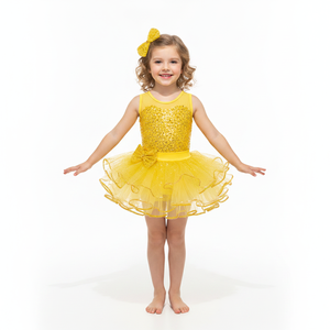 Disfraz de Danza Jazz Rojo para Niñas, Vestido Tutú con Lentejuelas en Forma de Corazón, Falda de Tul con Capas Brillantes para Navidad y Actuaciones Escénicas - Product Image 2