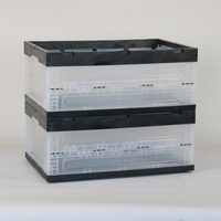 Conteneur pliable industriel, bac de rangement empilable et recyclable pour l'organisation des articles ménagers, vente en gros, livraison rapide