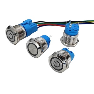 Công tắc nút nhấn điện tử kim loại 22mm IP65 có đèn <span class=keywords><strong>LED</strong></span> 5 chân, tự khóa/tự phục hồi, nút khởi động tạm thời - Product Image 4