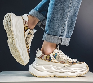 <span class=keywords><strong>Scarpe</strong></span> da uomo personalizzate stile nicchia tessuto con fondo spesso stampa maglia traspirante leggero e resistente all'usura <span class=keywords><strong>scarpe</strong></span> sportive Casual - Product Image 6