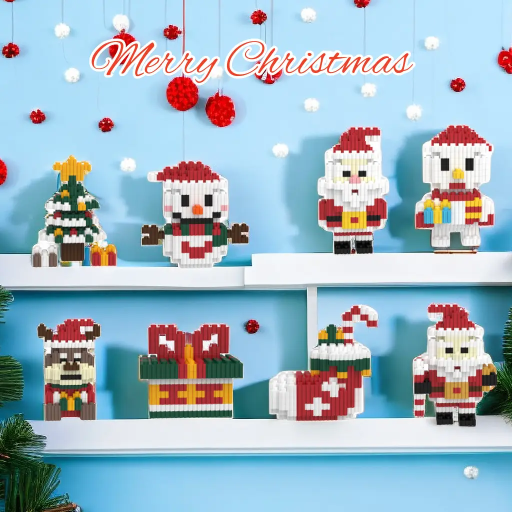 Juguetes популярная распродажа подарков Рождественская Новая серия 3D дизайн головоломки мини-строительные блоки игрушки Мини Кирпичи Строительные блоки