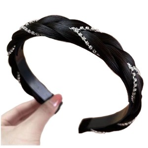 Serre-tête féerique 2025, nouveau style, perruque bandeau, pince à cheveux antidérapante pour femme, strass torsadés, accessoire de coiffure haut de gamme - Product Image 5